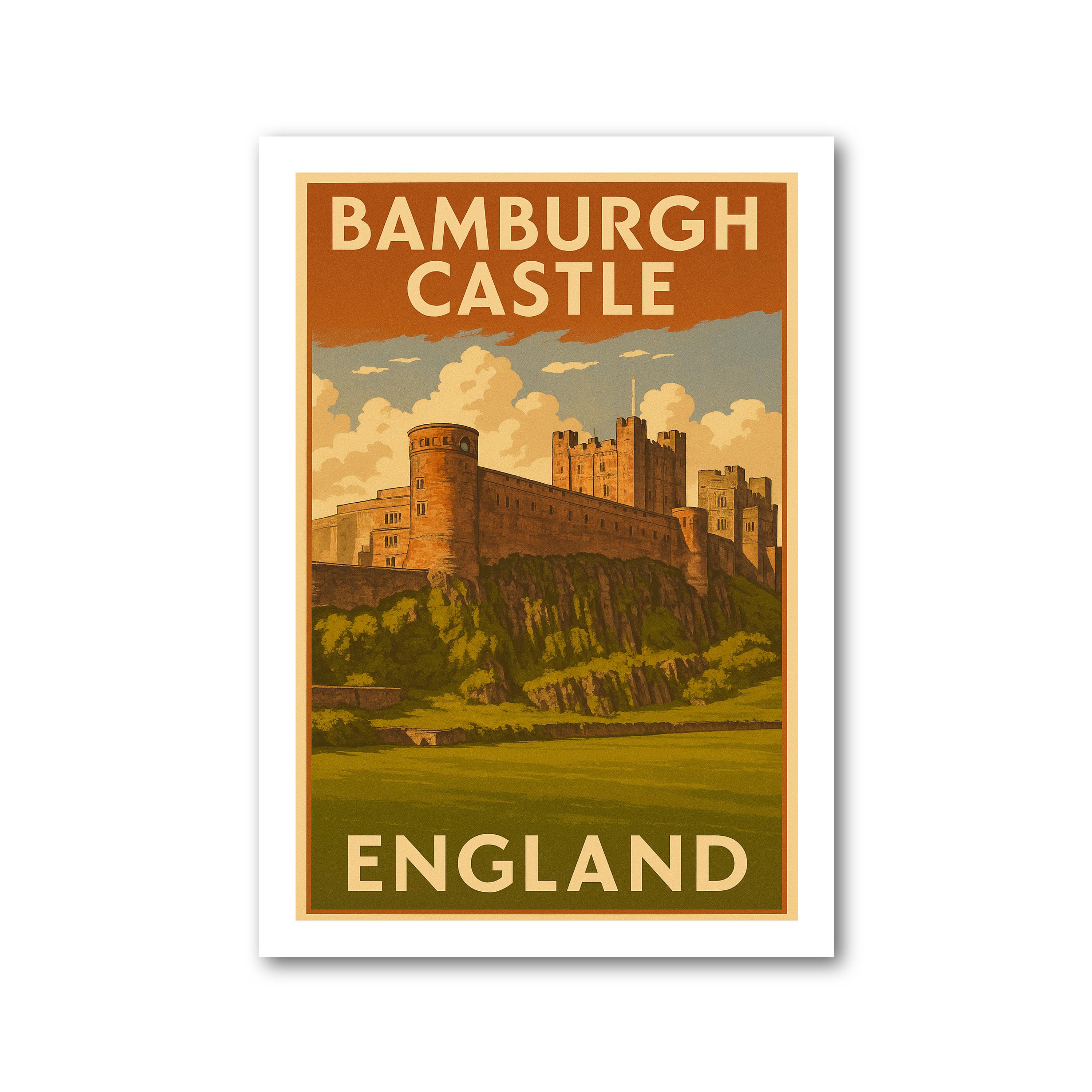 Bamburgh Castle, England Travel Poster. Wall Art Print - Picture 2 of 7