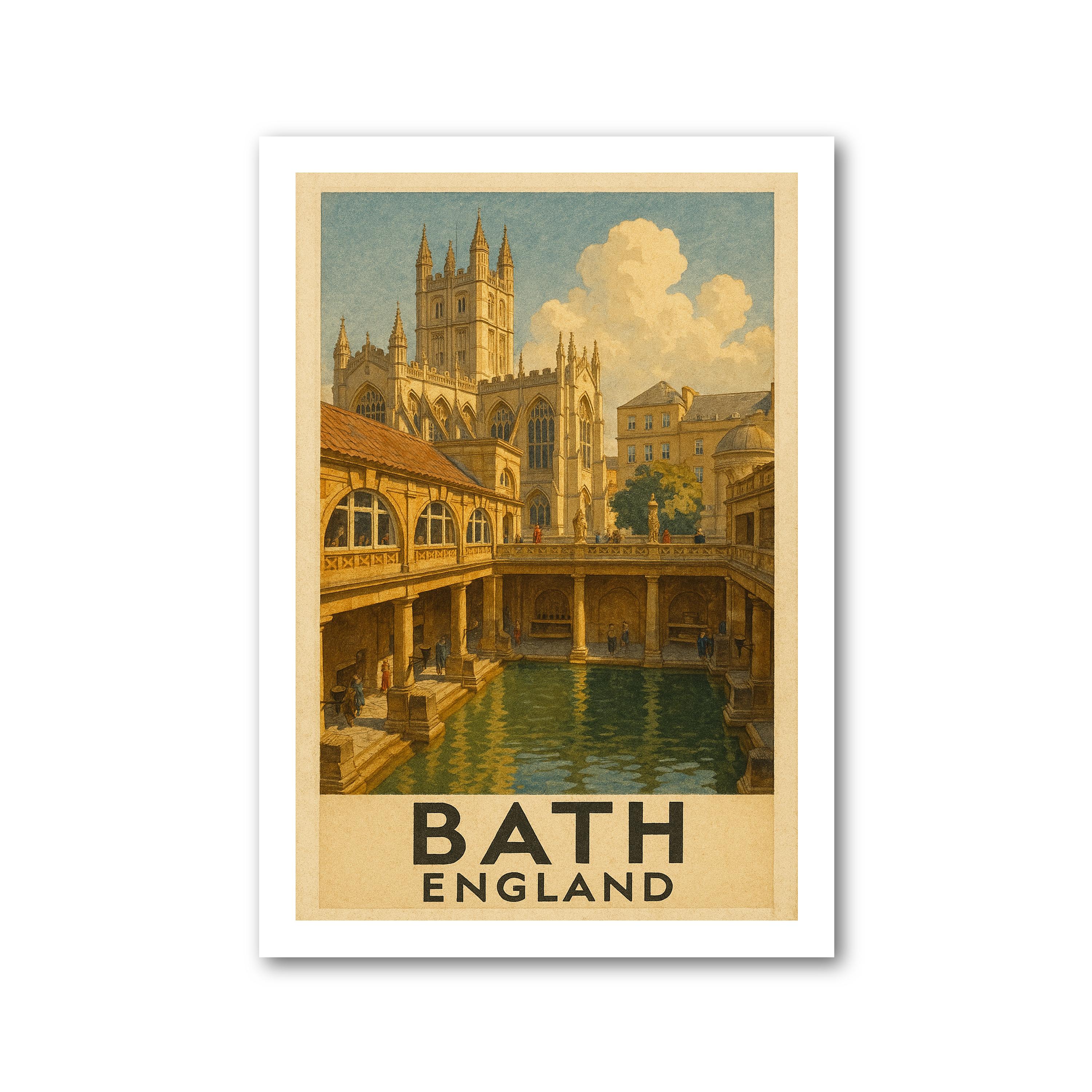 Bath, England Travel Poster. Wall Art Print
