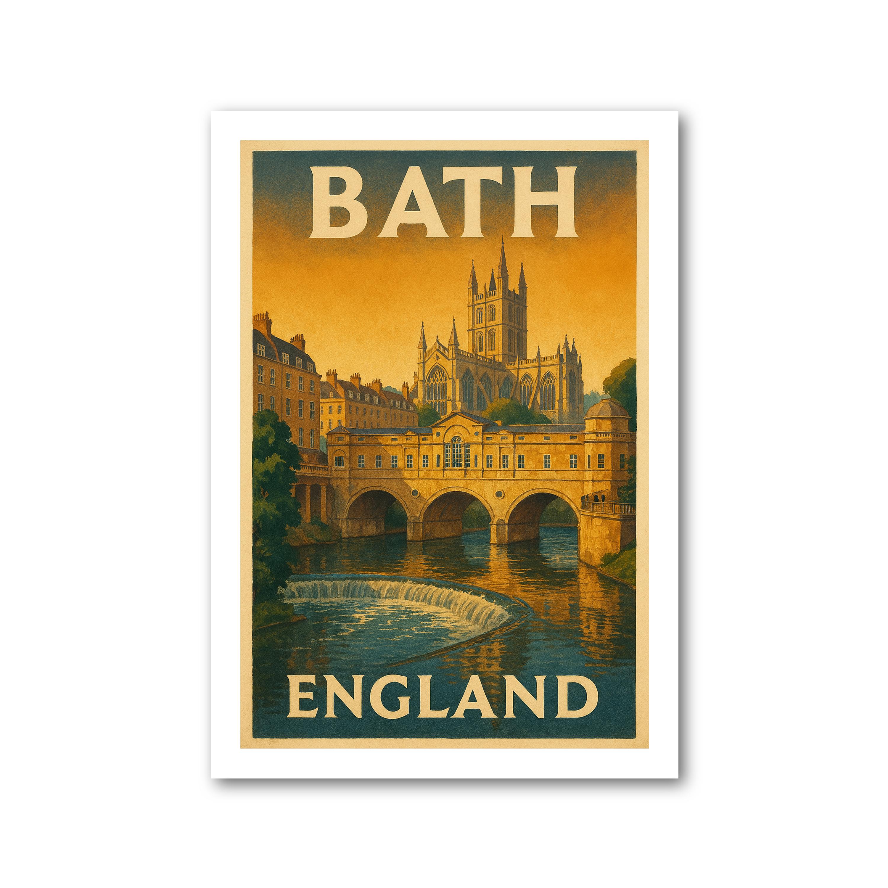 Bath, England Travel Poster. Wall Art Print
