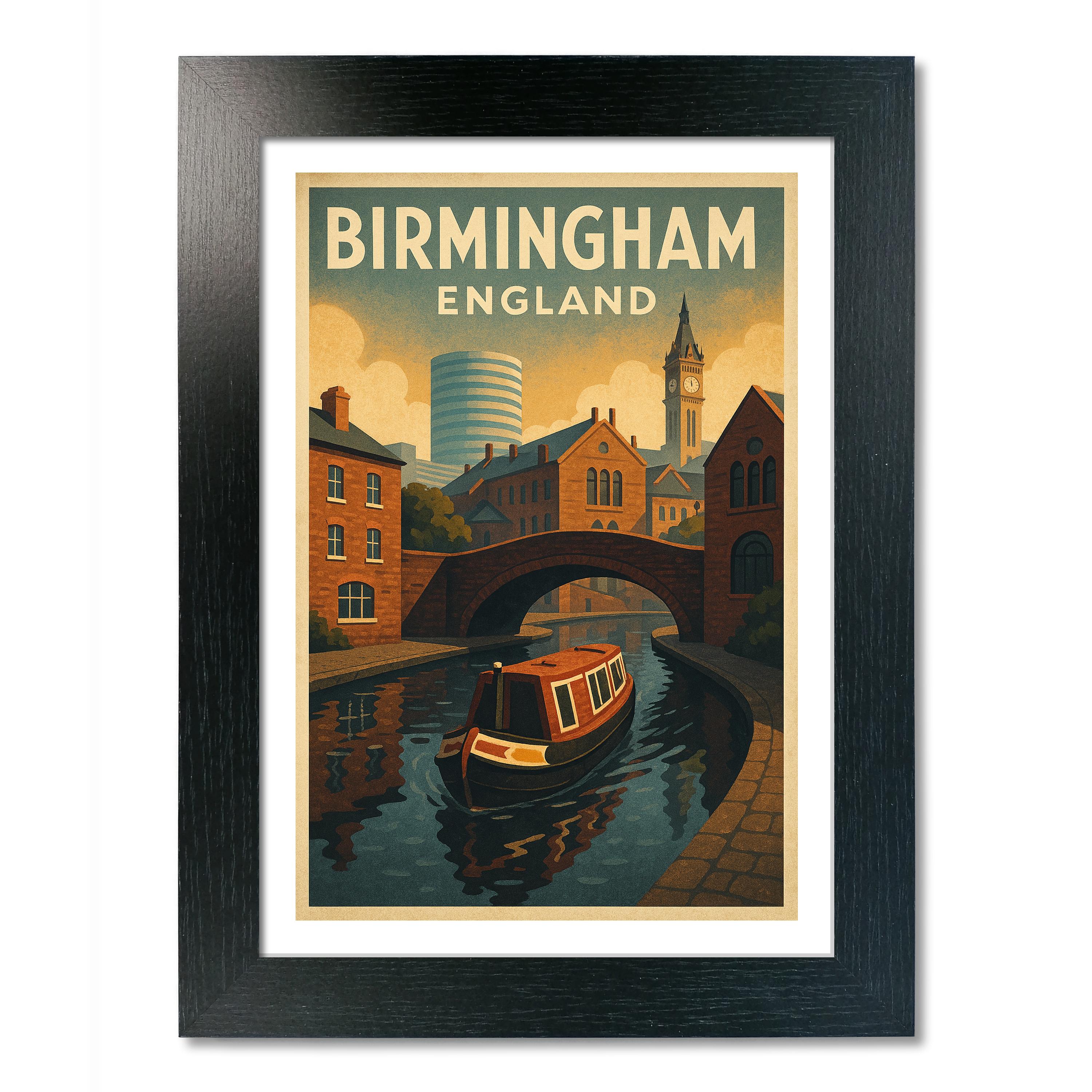 Póster de viaje de Birmingham, Inglaterra. Impresión de arte de pared - Imagen 3 de 7