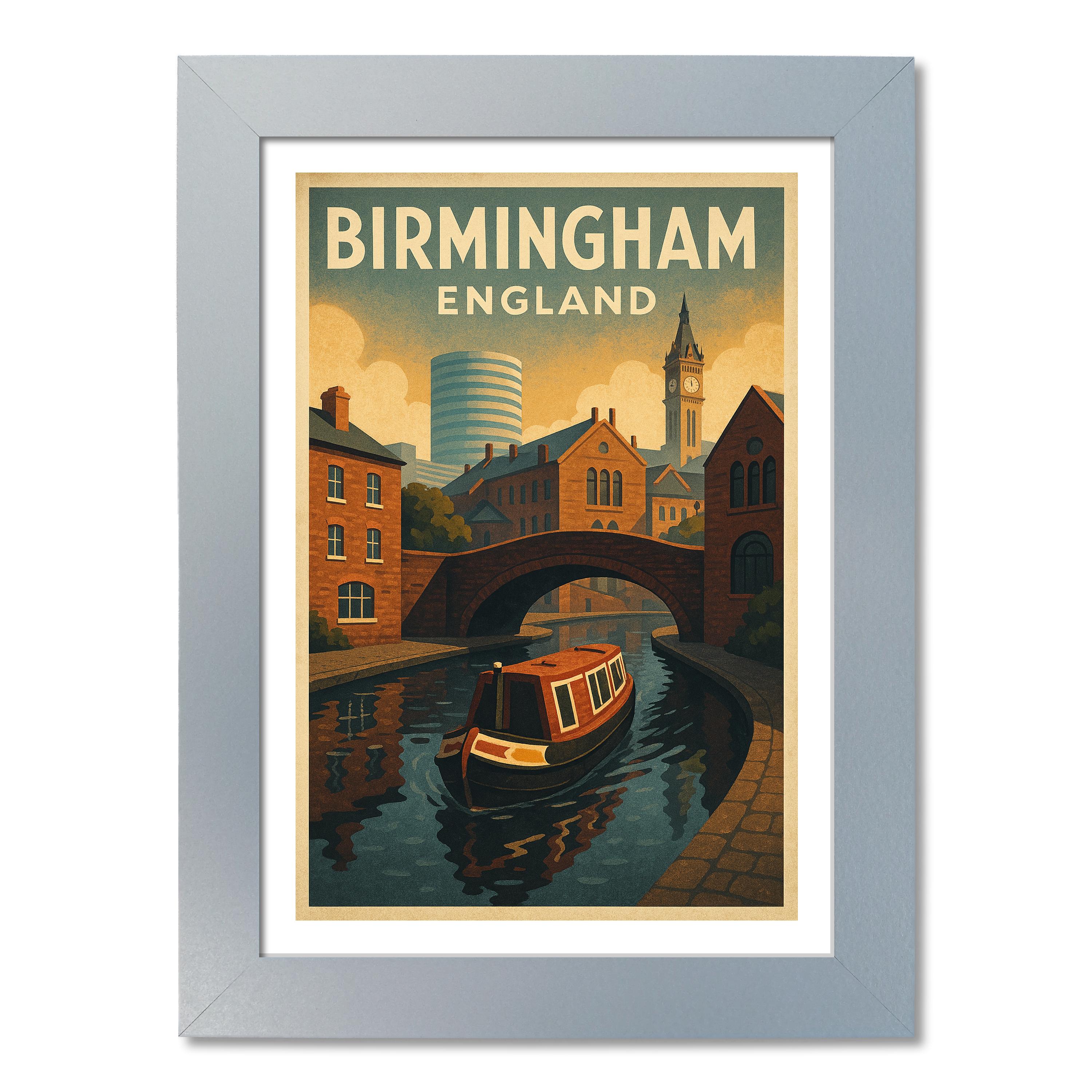 Póster de viaje de Birmingham, Inglaterra. Impresión de arte de pared - Imagen 5 de 7