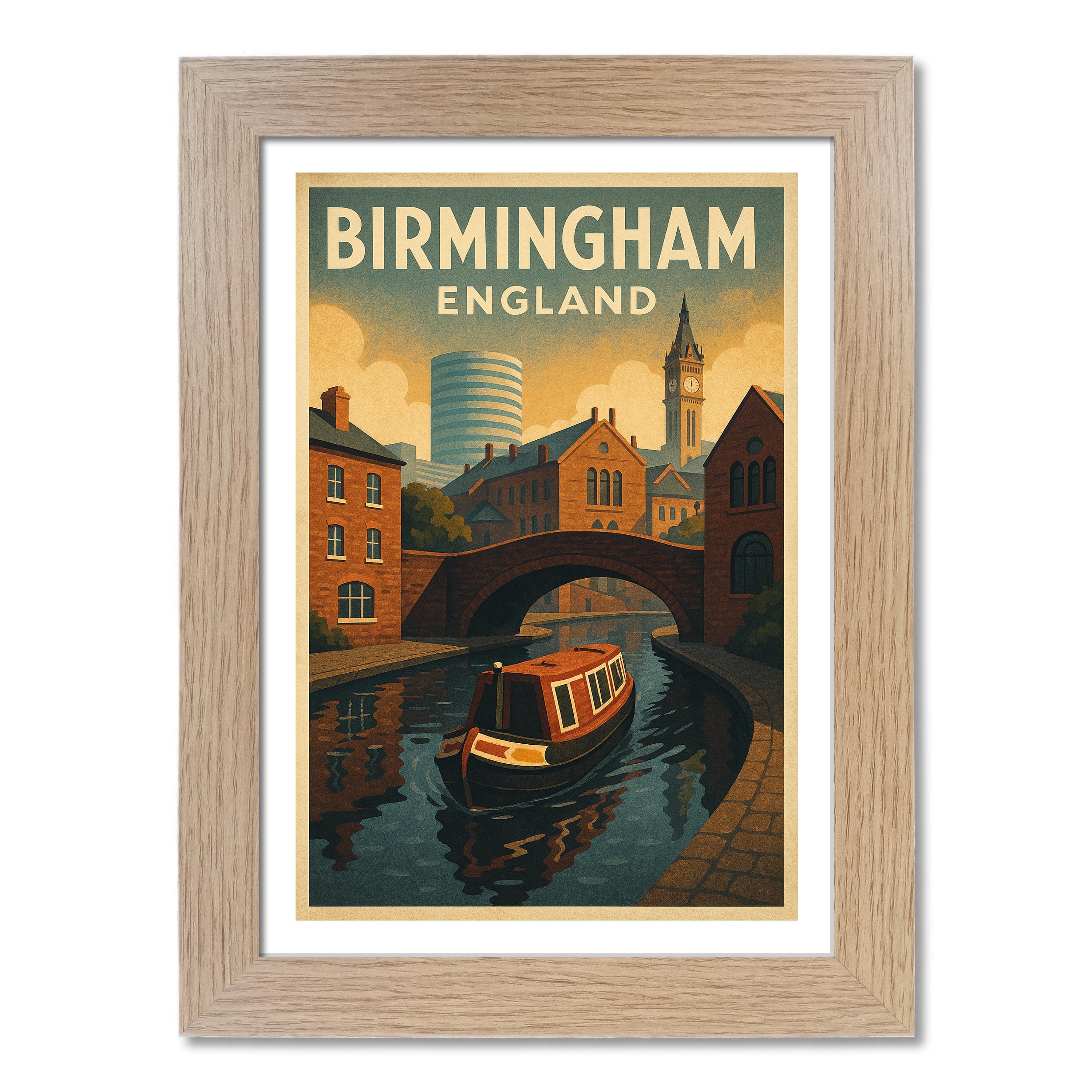Póster de viaje de Birmingham, Inglaterra. Impresión de arte de pared - Imagen 7 de 7