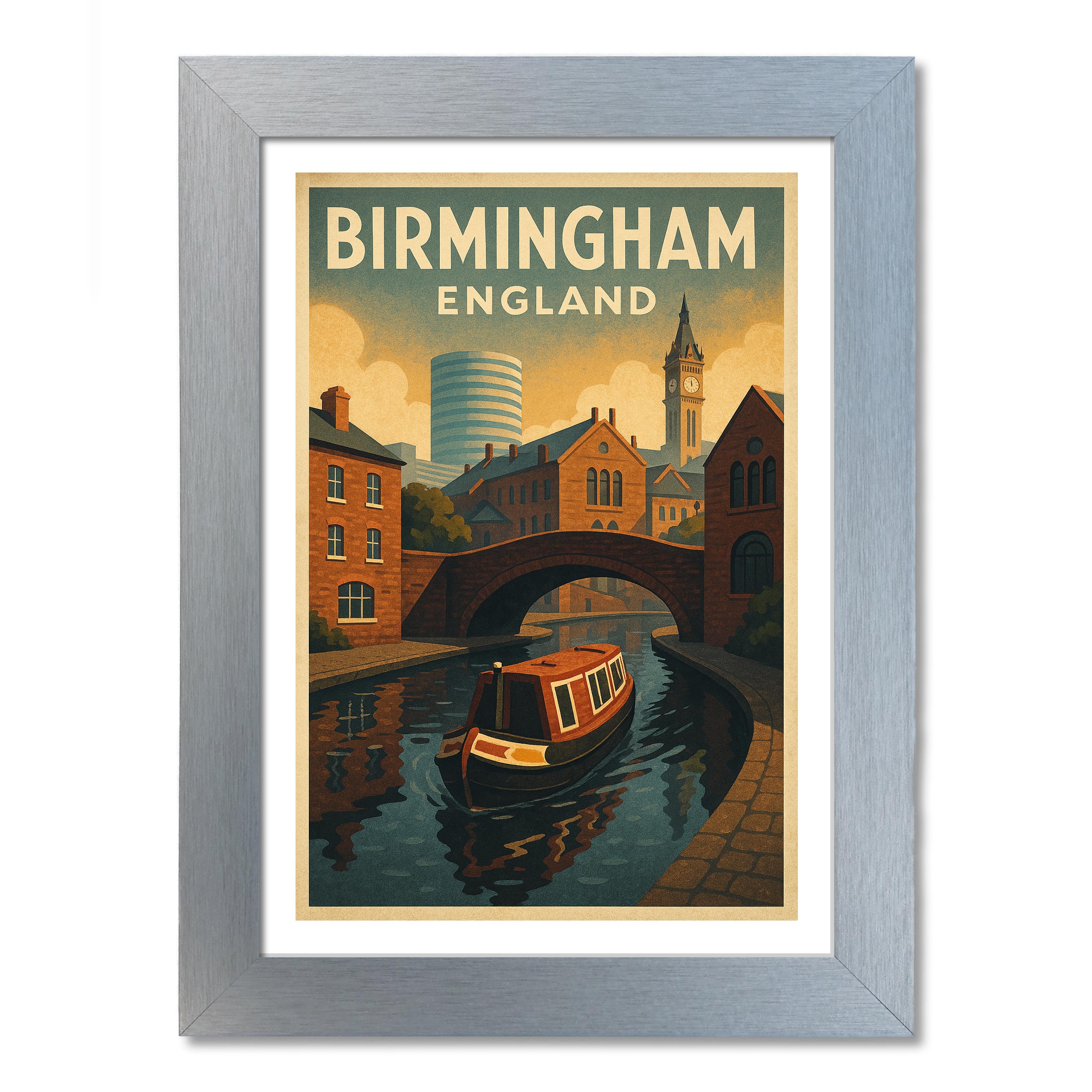 Póster de viaje de Birmingham, Inglaterra. Impresión de arte de pared - Imagen 6 de 7