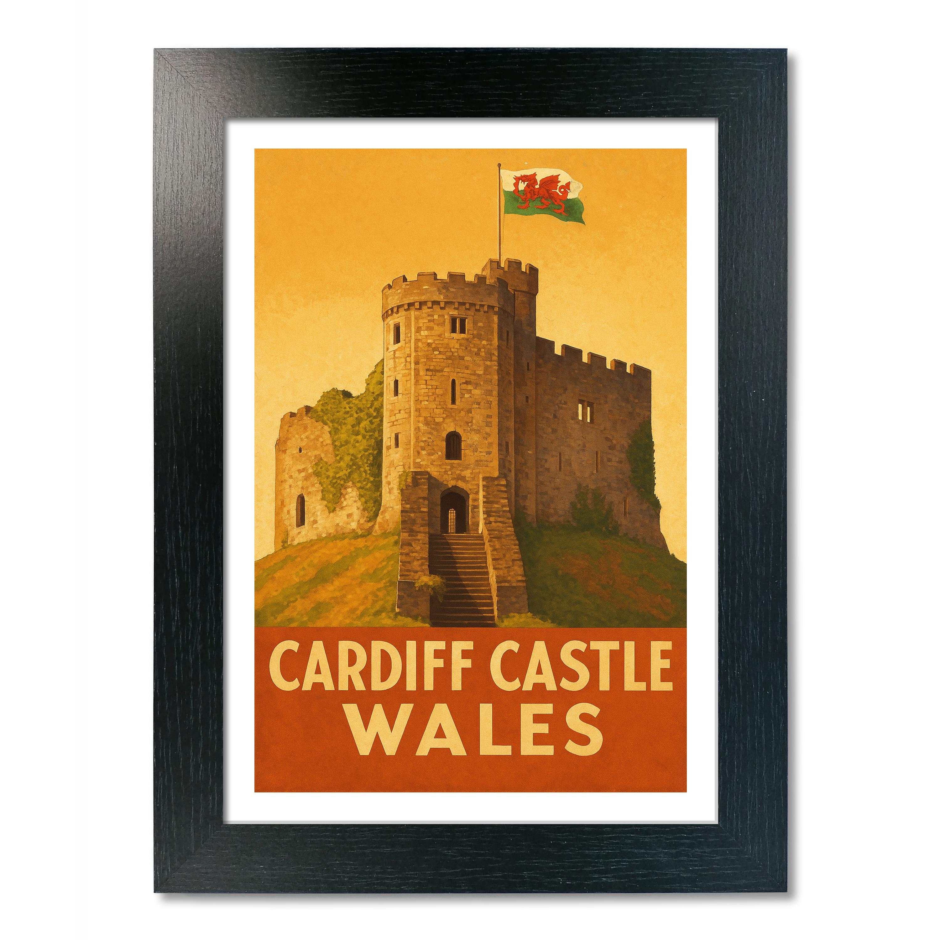 Póster de viaje del castillo de Cardiff - Imagen 3 de 7