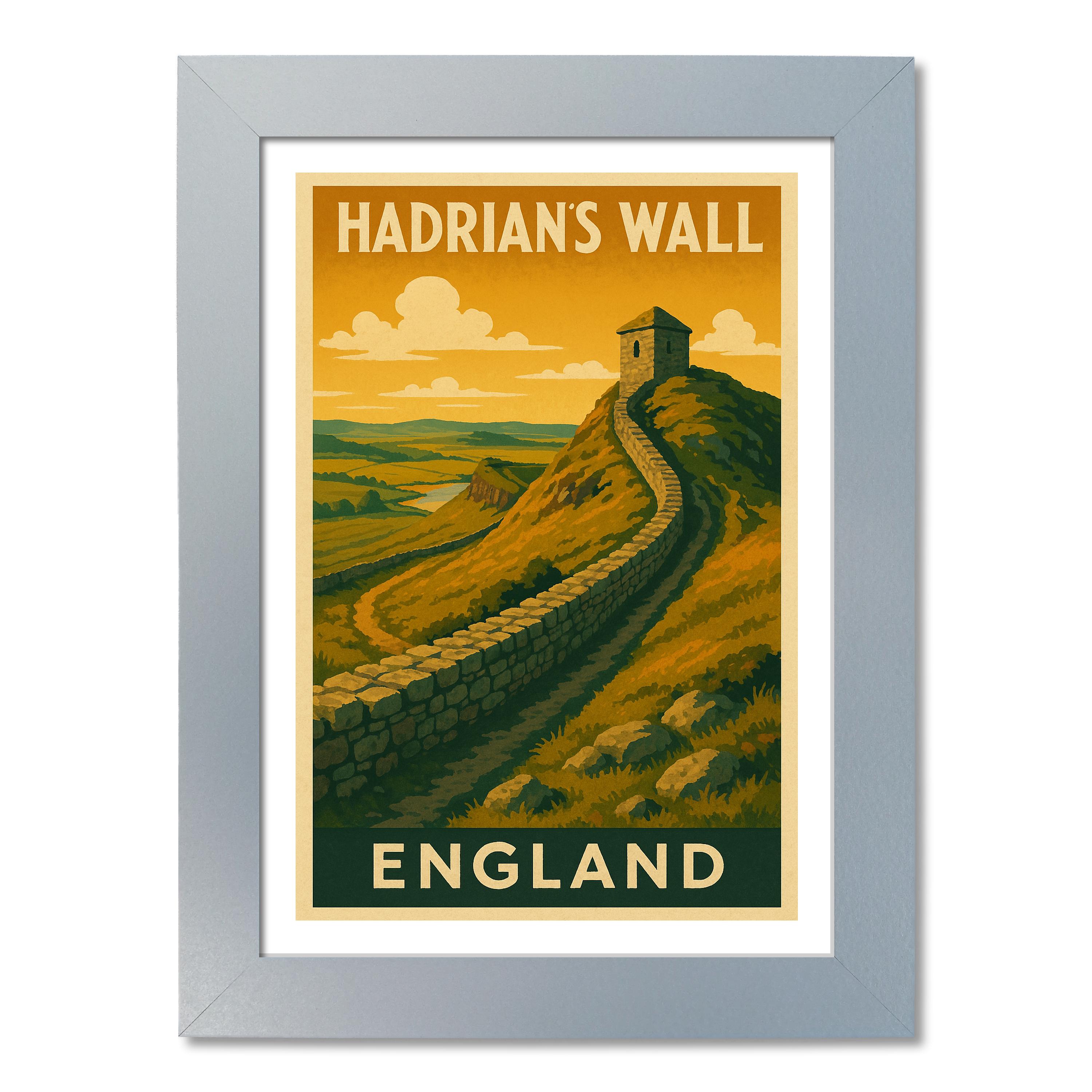 Póster de viaje de la pared de Adriano, Inglaterra. Impresión de arte de pared - Imagen 5 de 7