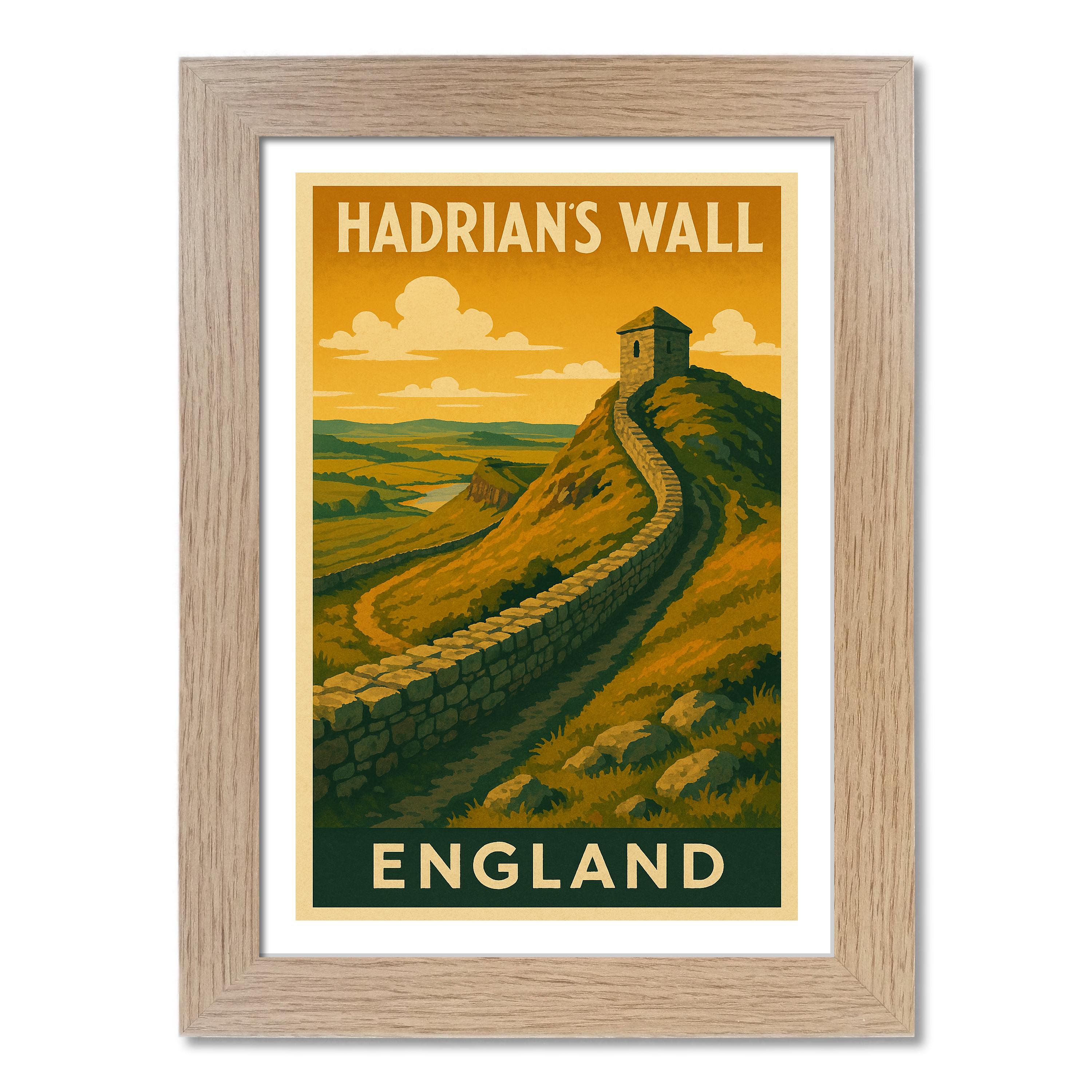 Póster de viaje de la pared de Adriano, Inglaterra. Impresión de arte de pared - Imagen 7 de 7