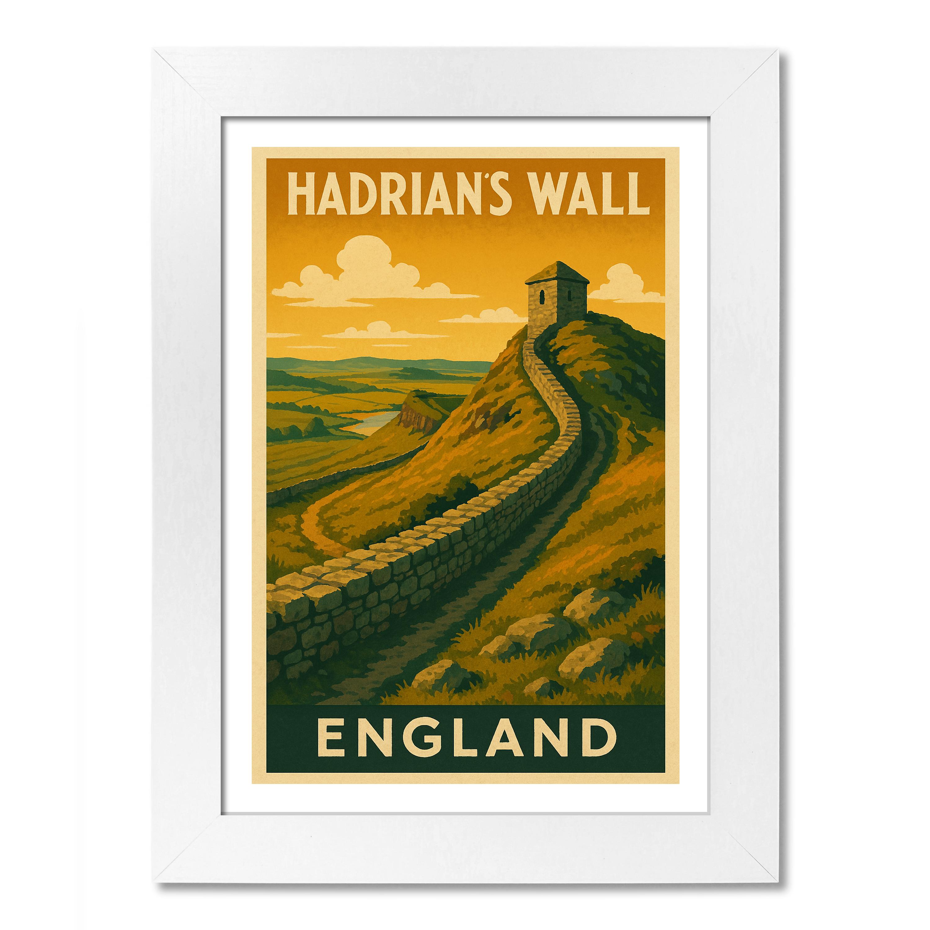 Póster de viaje de la pared de Adriano, Inglaterra. Impresión de arte de pared - Imagen 4 de 7