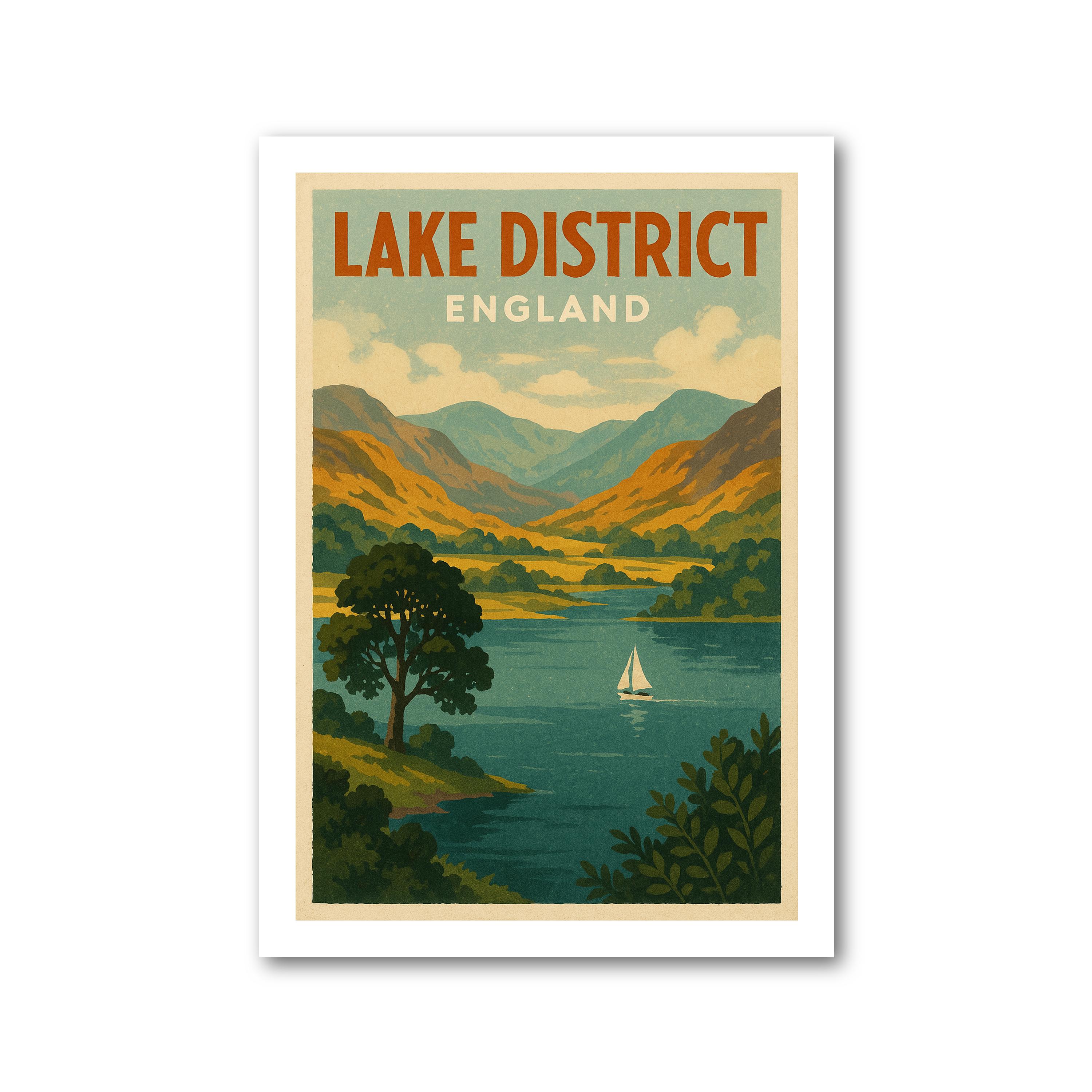 Lake District, England Travel Poster. Wall Art Print - Picture 2 of 7