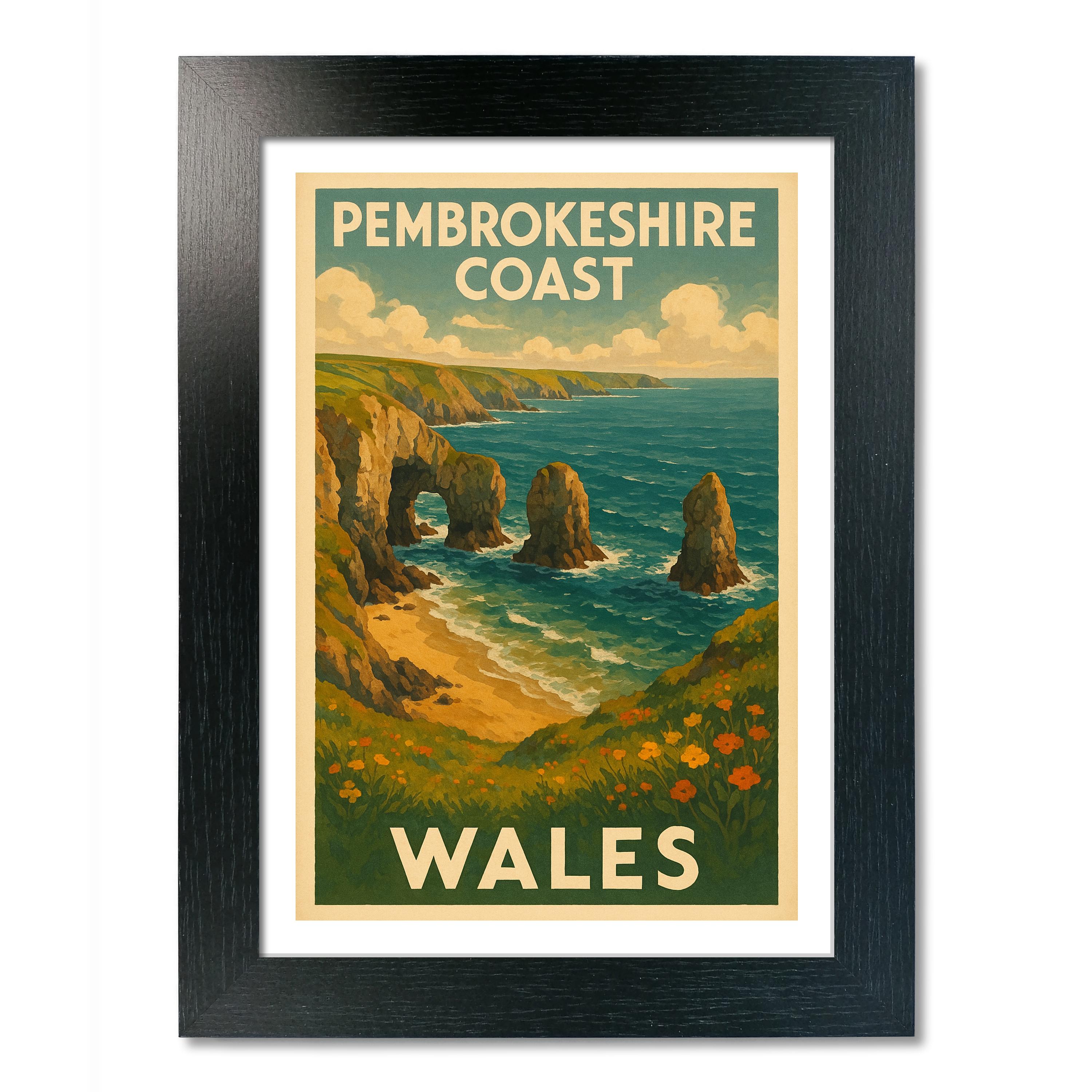 Póster de viaje de Pembrokeshire Coast, Gales. Impresión de arte de pared - Imagen 3 de 7