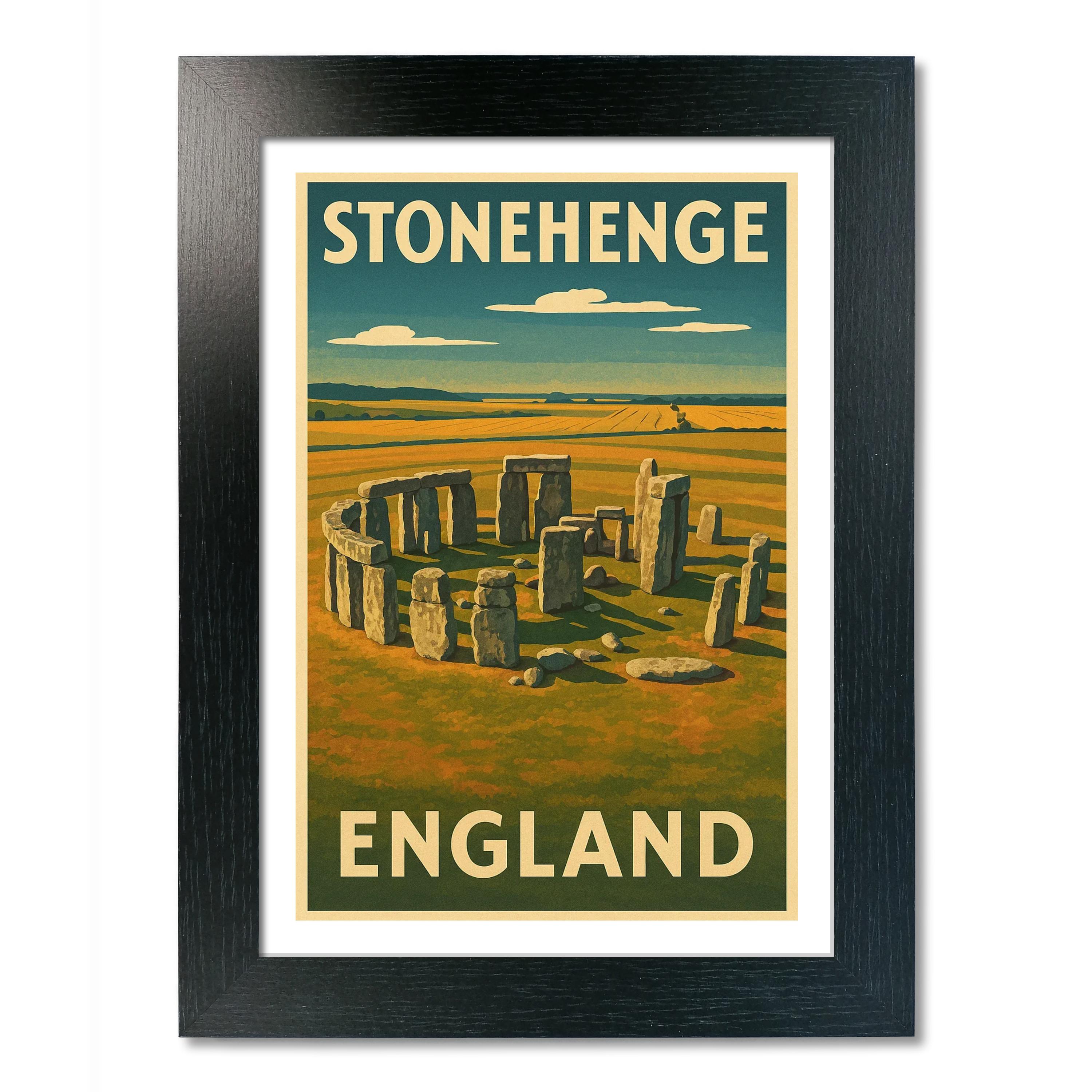 Póster de viaje de Stonehenge, Inglaterra. Impresión de arte de pared - Imagen 3 de 7