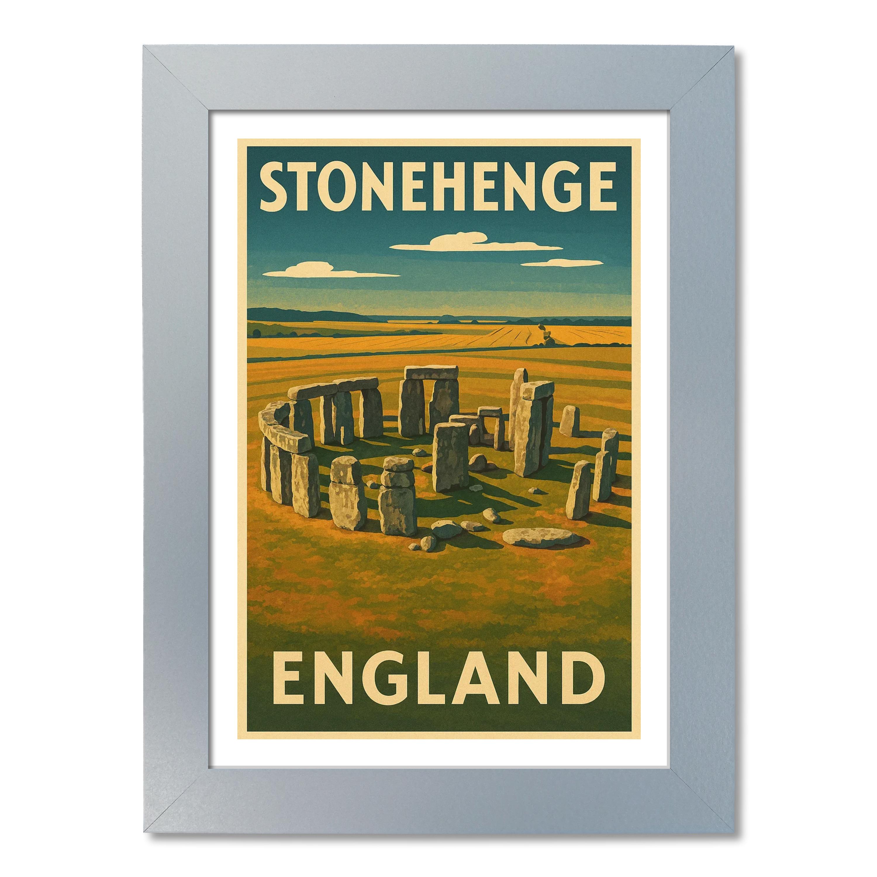 Póster de viaje de Stonehenge, Inglaterra. Impresión de arte de pared - Imagen 5 de 7