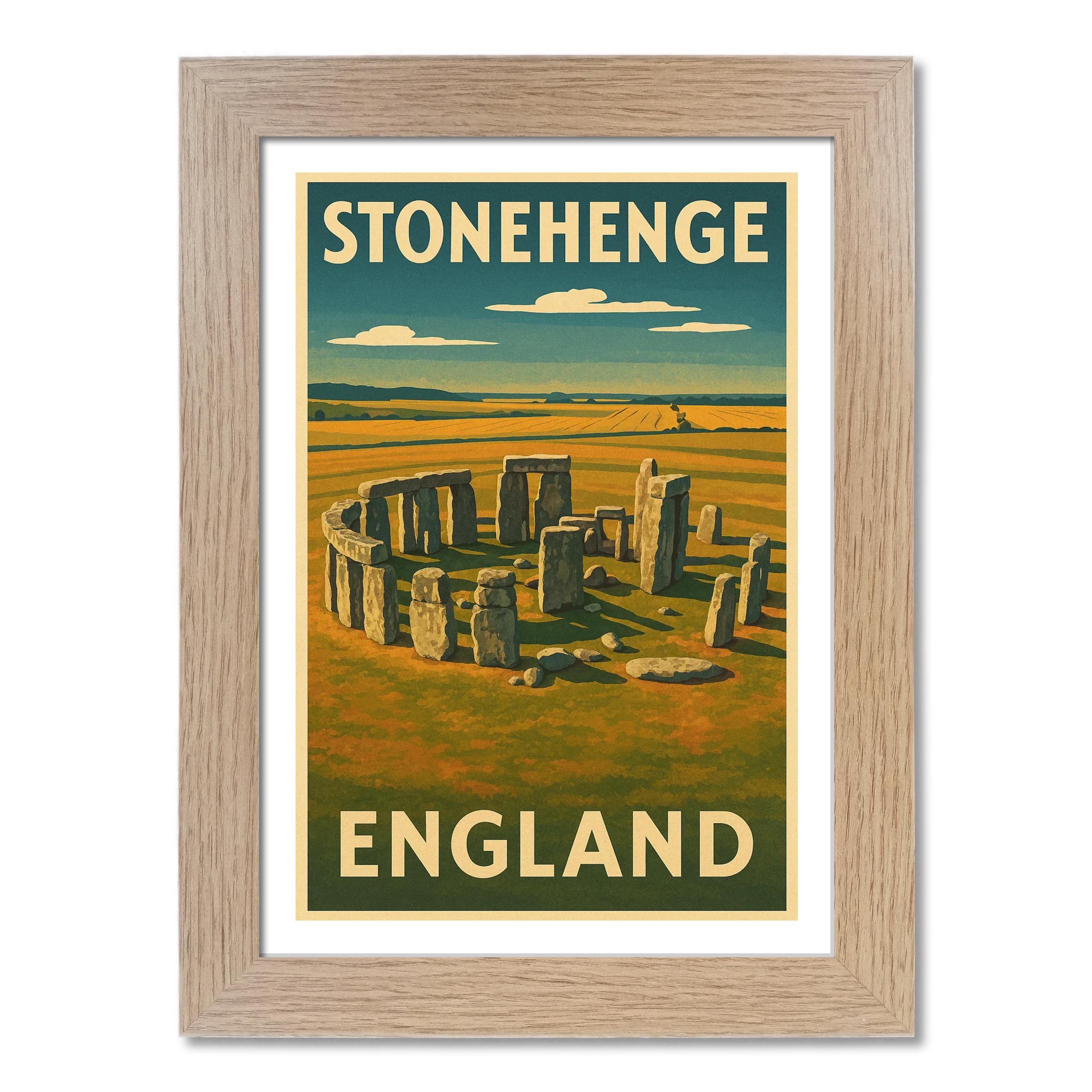 Póster de viaje de Stonehenge, Inglaterra. Impresión de arte de pared - Imagen 7 de 7