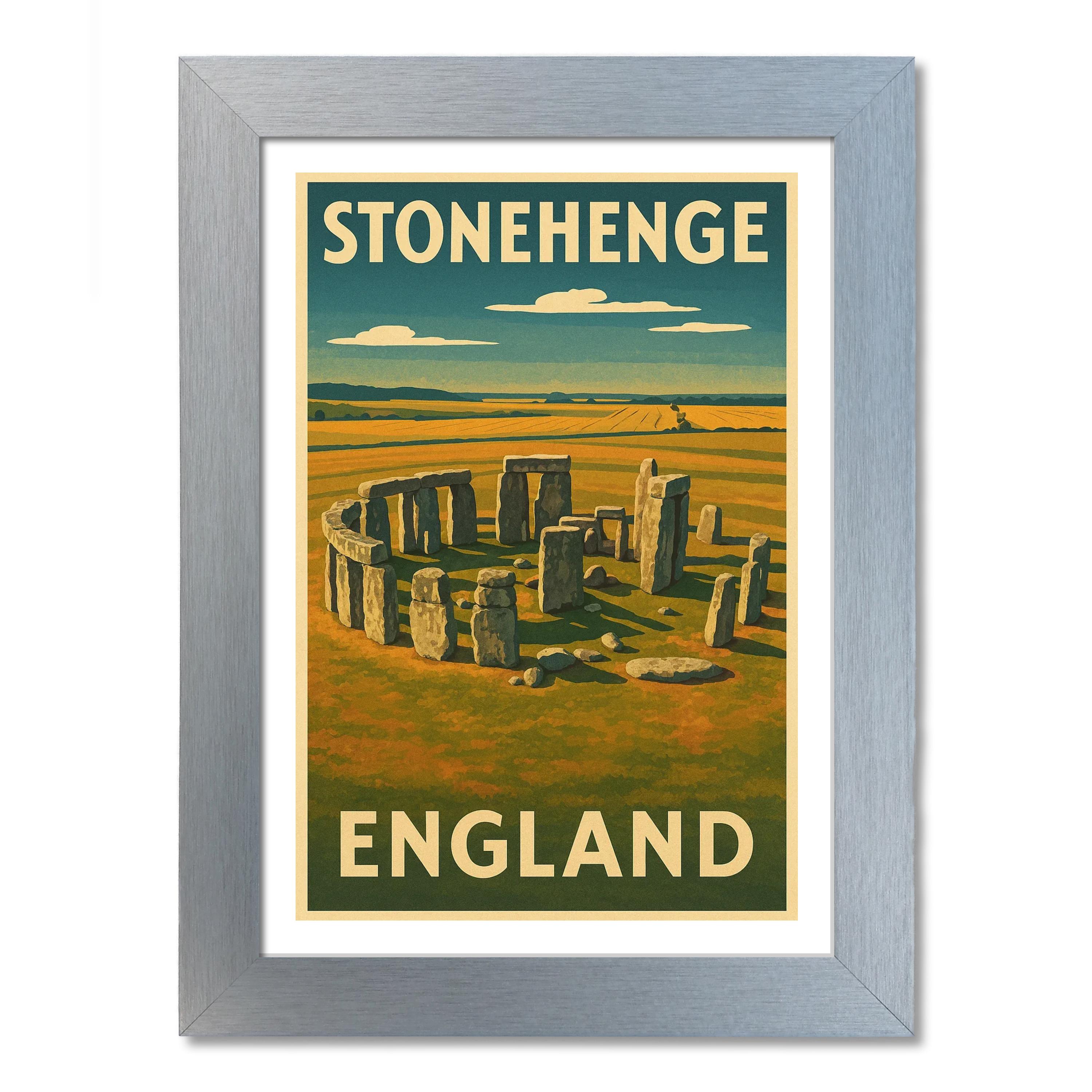 Póster de viaje de Stonehenge, Inglaterra. Impresión de arte de pared - Imagen 6 de 7