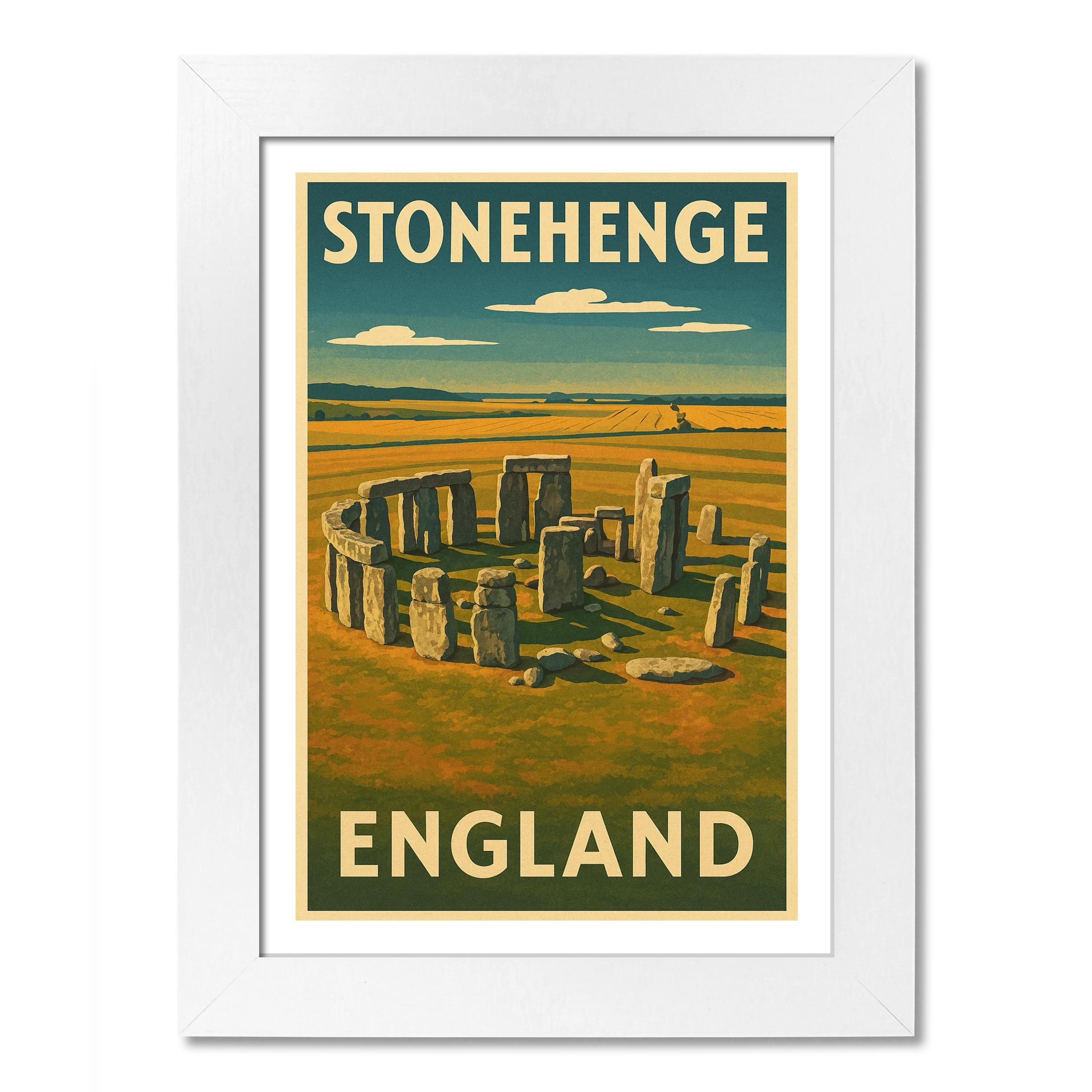 Póster de viaje de Stonehenge, Inglaterra. Impresión de arte de pared - Imagen 4 de 7